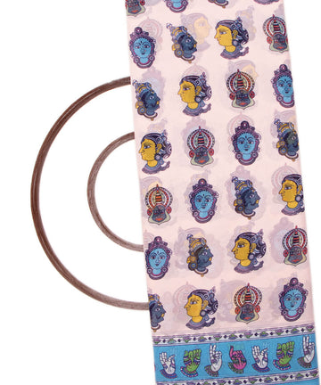 Pastel Pink Colour Object Print Georgette Fabric